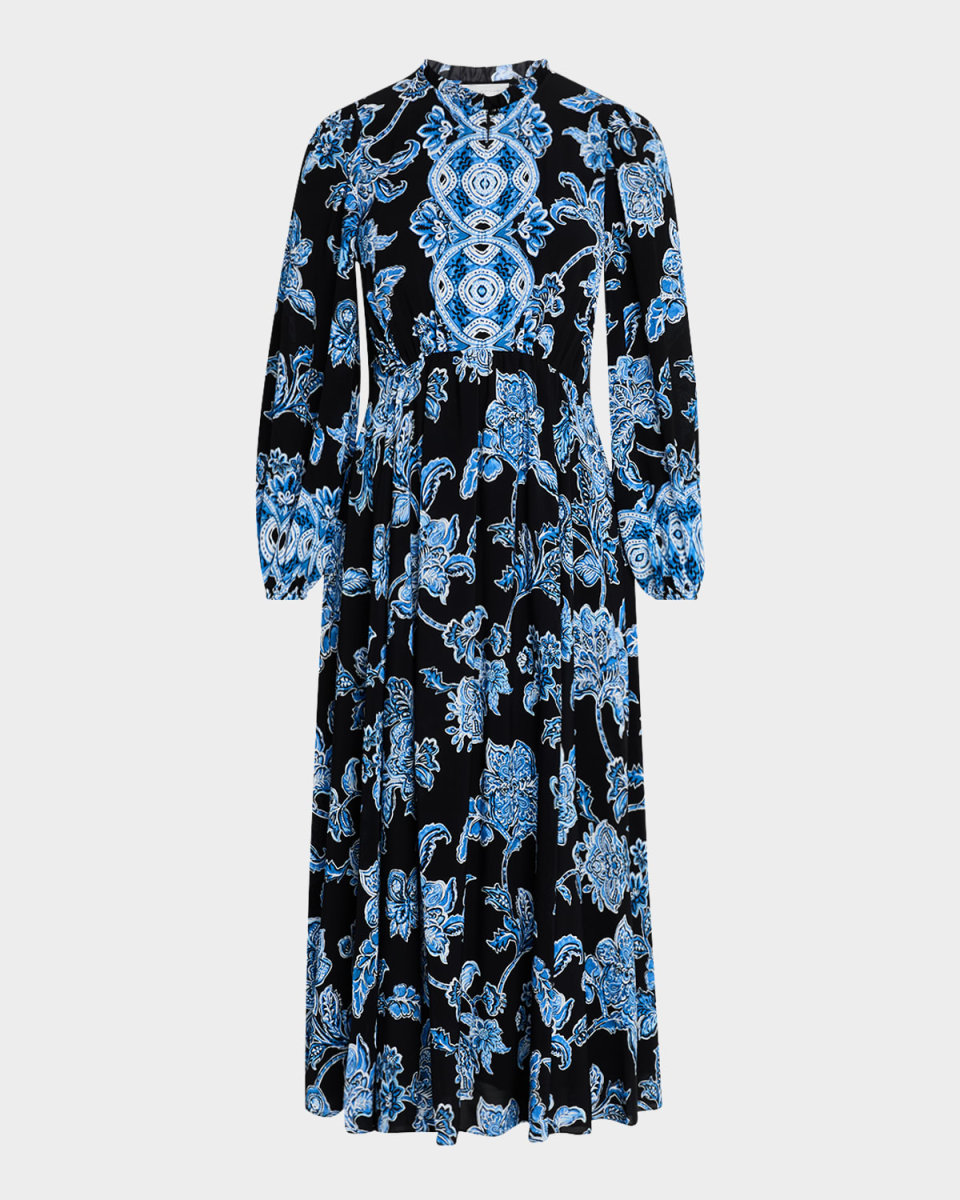 The Banks Floral-Print Cutout Midi Dress